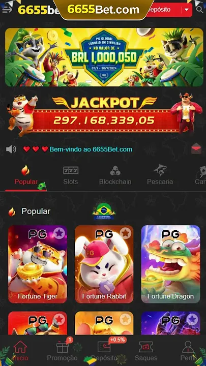 Interface do App 6655BET